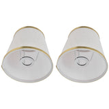 2PCS Fabric Lampshade European Style Lamp Shade for E14 Screw Chandelier Wall Lamp Beige White Gold Edging
