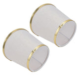 2PCS Fabric Lampshade European Style Lamp Shade for E14 Screw Chandelier Wall Lamp Beige White Gold Edging