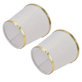 2PCS Fabric Lampshade European Style Lamp Shade for E14 Screw Chandelier Wall Lamp Beige White Gold Edging - Extra Image