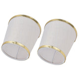 2PCS Fabric Lampshade European Style Lamp Shade for E14 Screw Chandelier Wall Lamp Beige White Gold Edging