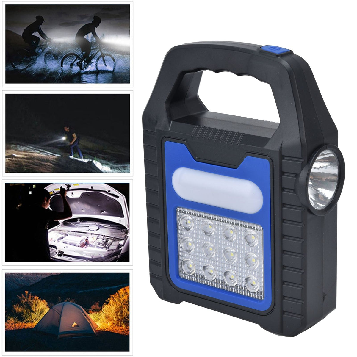 Solar Flashlights USB Rechargeable Solar Panel Portable Handle LED Lantern for Outdoor