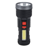 LED Flashlight with COB Sidelight USB Charging Ultra Bright Flashlight Portable Eletric Torch for Outdoor