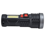LED Flashlight with COB Sidelight USB Charging Ultra Bright Flashlight Portable Eletric Torch for Outdoor - Close-Up Angle