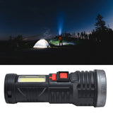 LED Flashlight with COB Sidelight USB Charging Ultra Bright Flashlight Portable Eletric Torch for Outdoor
