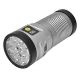Brightest Flashlight LED 8 Modes Type C 9000mAh Waterproof Multifunctional Outdoor Light for CampingGrey - Front View