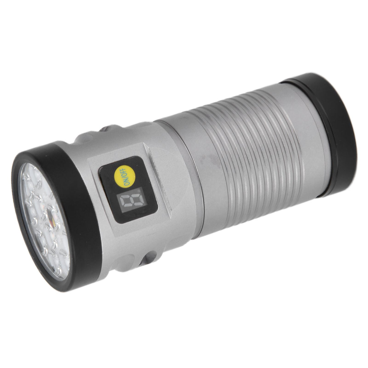 Brightest Flashlight LED 8 Modes Type C 9000mAh Waterproof Multifunctional Outdoor Light for CampingGrey