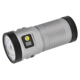 Brightest Flashlight LED 8 Modes Type C 9000mAh Waterproof Multifunctional Outdoor Light for CampingGrey - Top-Down View