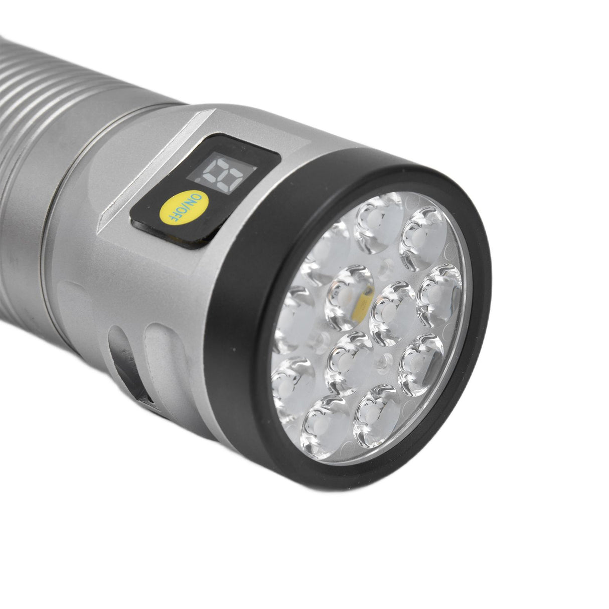 Brightest Flashlight LED 8 Modes Type C 9000mAh Waterproof Multifunctional Outdoor Light for CampingGrey