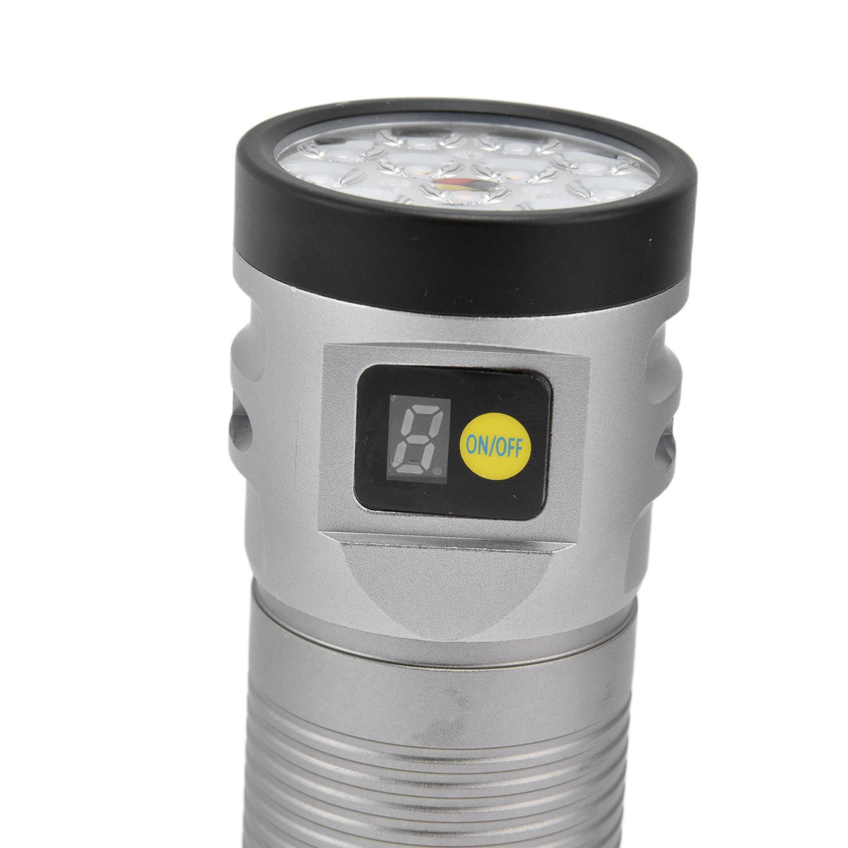 Brightest Flashlight LED 8 Modes Type C 9000mAh Waterproof Multifunctional Outdoor Light for CampingGrey