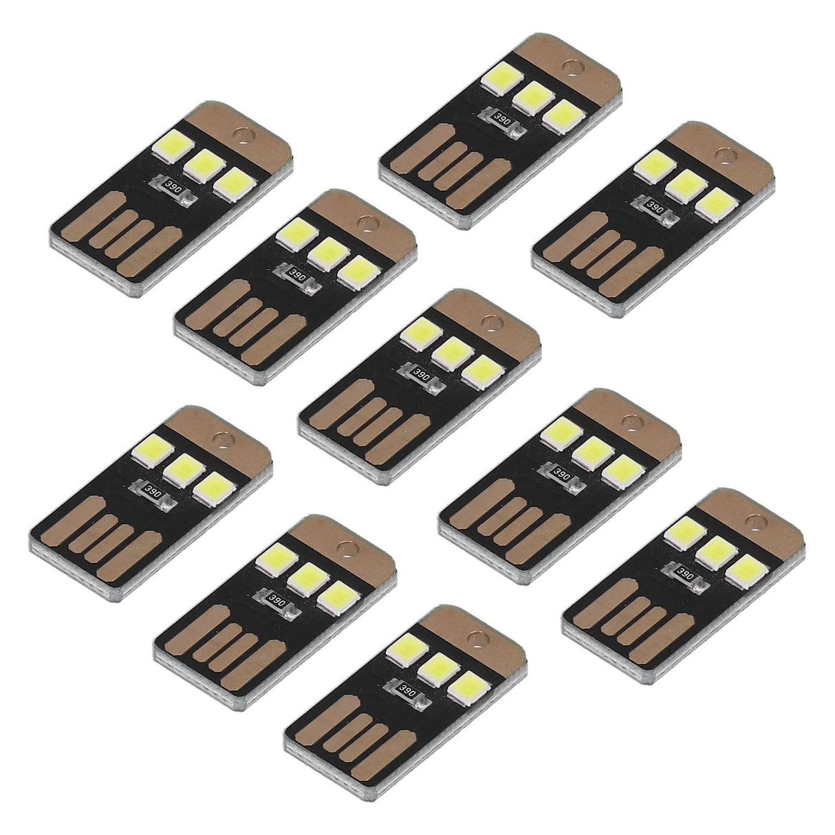 10Pcs Camping Mini Tent Night Light Portable Energy Saving USB LED Flashlight for OutdoorBlack