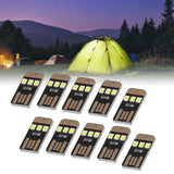 10Pcs Camping Mini Tent Night Light Portable Energy Saving USB LED Flashlight for OutdoorBlack