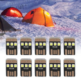 10Pcs Camping Mini Tent Night Light Portable Energy Saving USB LED Flashlight for OutdoorBlack