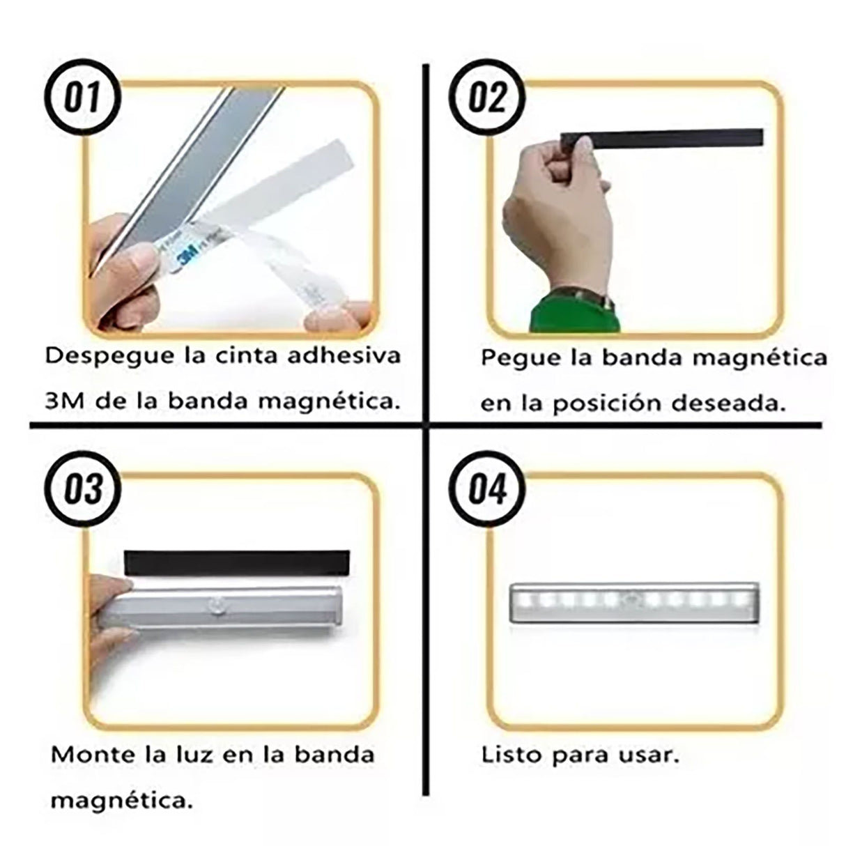 LED Closet Light 10 LEDs USB Rechargeable Motion Sensor Closet Light Wall Light for Home Kitchen Bedroom White Light