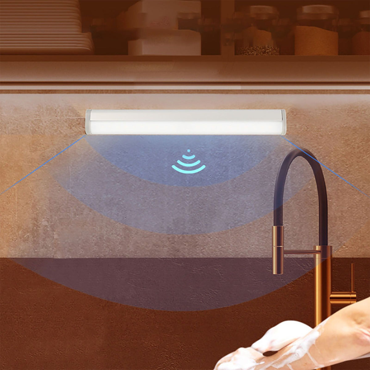 LED Closet Light 10 LEDs USB Rechargeable Motion Sensor Closet Light Wall Light for Home Kitchen Bedroom White Light