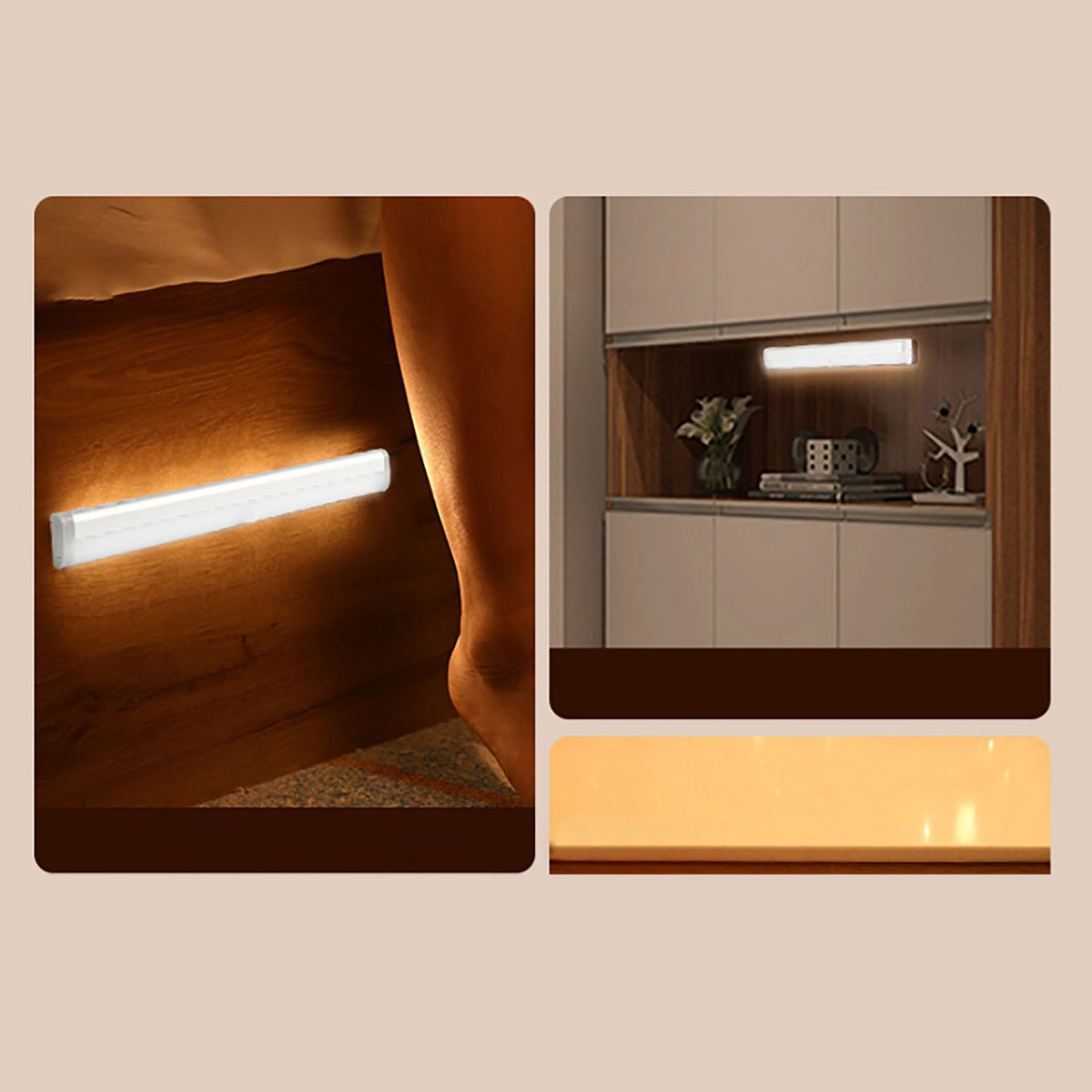 LED Closet Light 10 LEDs USB Rechargeable Motion Sensor Closet Light Wall Light for Home Kitchen Bedroom White Light