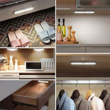 LED Closet Light 10 LEDs USB Rechargeable Motion Sensor Closet Light Wall Light for Home Kitchen Bedroom White Light