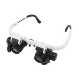 Head Mount Magnifying Glasses 8X 15X 23X Hands Free Bracket Magnifier with 2 LED Lights for Watch Repair - Top-Down View