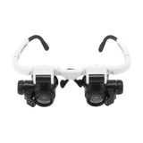 Head Mount Magnifying Glasses 8X 15X 23X Hands Free Bracket Magnifier with 2 LED Lights for Watch Repair