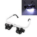 Head Mount Magnifying Glasses 8X 15X 23X Hands Free Bracket Magnifier with 2 LED Lights for Watch Repair - Extra Image