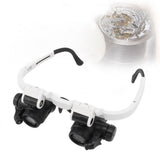Head Mount Magnifying Glasses 8X 15X 23X Hands Free Bracket Magnifier with 2 LED Lights for Watch Repair - Extra Image