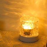 Water Ripple Night Light 360 Degree Dynamic Romantic LED Atmosphere Table Lamp for Living Room Bedroom Homochromy Plugged in and Not Rotating