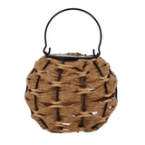 Outdoor Solar Lantern LED Waterproof Hollowed Rattan Ball Solar Hanging Light with Handle for Christmas Decorations Garden Yard Porch Lawn