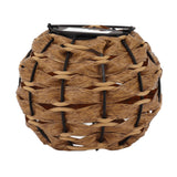 Outdoor Solar Lantern LED Waterproof Hollowed Rattan Ball Solar Hanging Light with Handle for Christmas Decorations Garden Yard Porch Lawn
