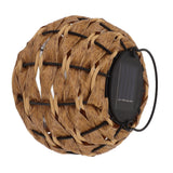 Outdoor Solar Lantern LED Waterproof Hollowed Rattan Ball Solar Hanging Light with Handle for Christmas Decorations Garden Yard Porch Lawn