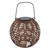 Rattan Solar Lantern Outdoor LED Hanging Lantern Waterproof Landscape Decorative Lamp for Garden Lawn Patio