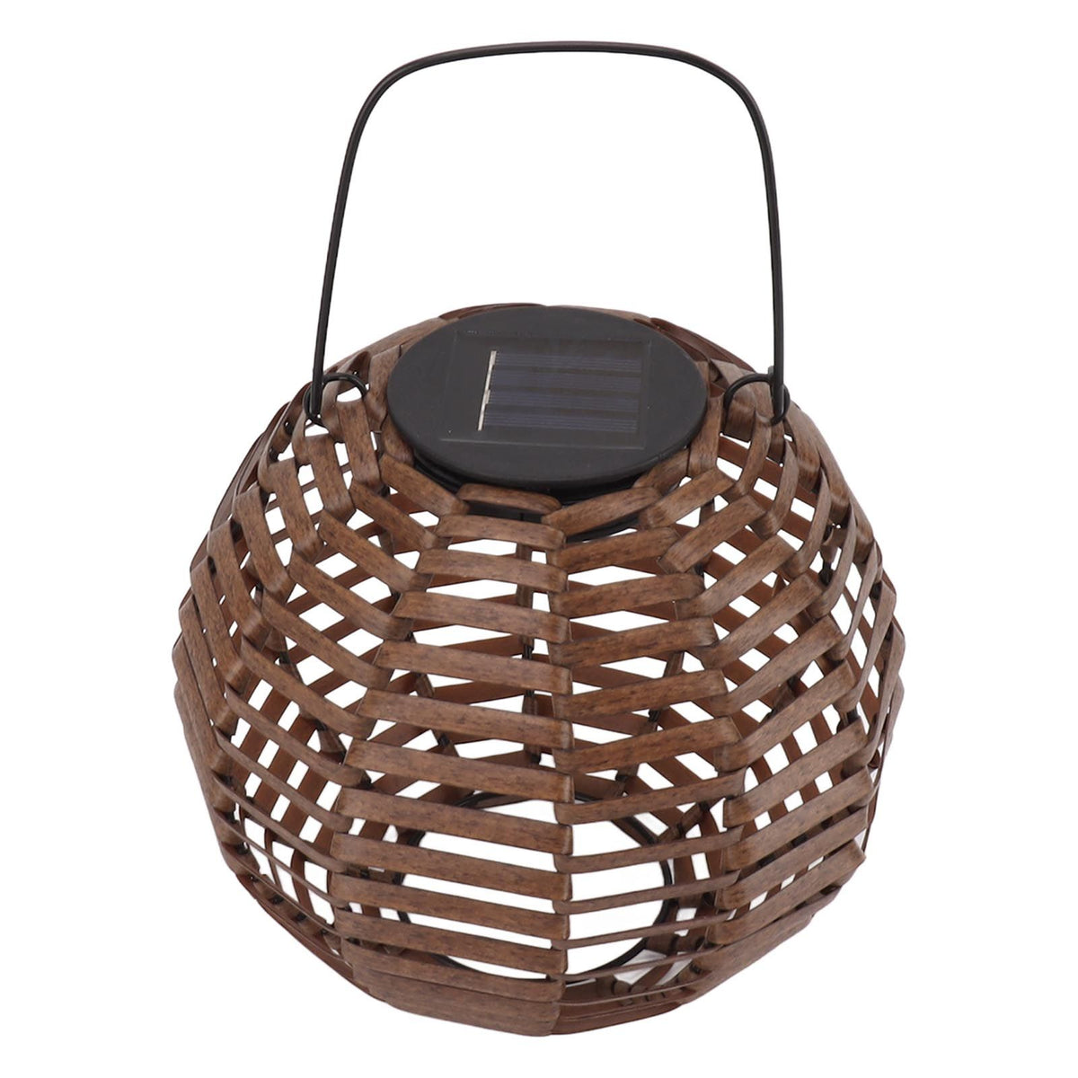 Rattan Solar Lantern Outdoor LED Hanging Lantern Waterproof Landscape Decorative Lamp for Garden Lawn Patio