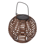 Rattan Solar Lantern Outdoor LED Hanging Lantern Waterproof Landscape Decorative Lamp for Garden Lawn Patio