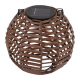 Rattan Solar Lantern Outdoor LED Hanging Lantern Waterproof Landscape Decorative Lamp for Garden Lawn Patio - Rear View
