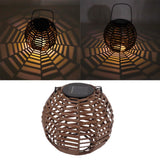 Rattan Solar Lantern Outdoor LED Hanging Lantern Waterproof Landscape Decorative Lamp for Garden Lawn Patio