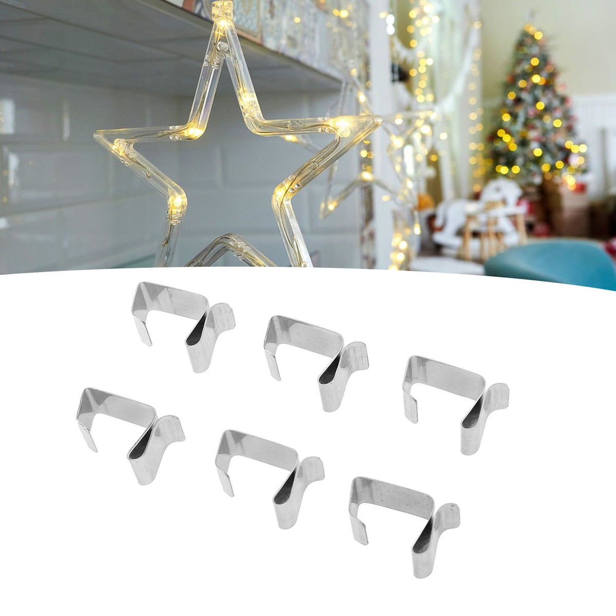 50Pcs Metal Christmas Lights Gutter Hooks Stainless Steel Christmas Lights Gutter Hangers L 24x15mm