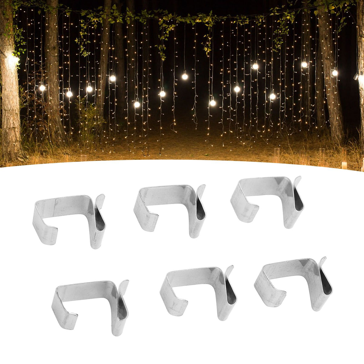 50Pcs Metal Christmas Lights Gutter Hooks Stainless Steel Christmas Lights Gutter Hangers S 20x14mm
