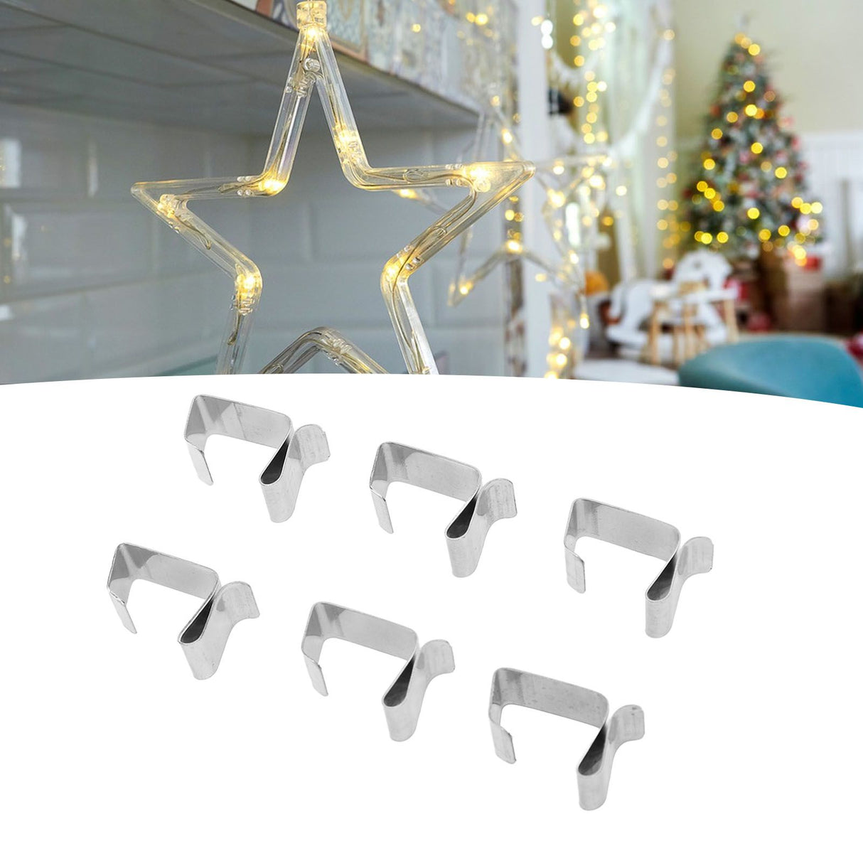 50Pcs Metal Christmas Lights Gutter Hooks Stainless Steel Christmas Lights Gutter Hangers S 20x14mm