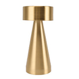 LED Portable Metal Table Lamp with Touch Sensor 3 Color Stepless Dimming Nightstand Desk Lamp Rechargeable Night Light Gold