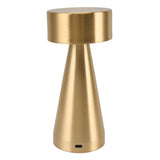 LED Portable Metal Table Lamp with Touch Sensor 3 Color Stepless Dimming Nightstand Desk Lamp Rechargeable Night Light Gold