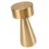 LED Portable Metal Table Lamp with Touch Sensor 3 Color Stepless Dimming Nightstand Desk Lamp Rechargeable Night Light Gold