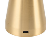 LED Portable Metal Table Lamp with Touch Sensor 3 Color Stepless Dimming Nightstand Desk Lamp Rechargeable Night Light Gold