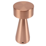 LED Portable Metal Table Lamp with Touch Sensor 3 Color Stepless Dimming Nightstand Desk Lamp Rechargeable Night Light Rose Gold - Rear View