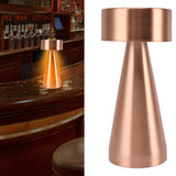 LED Portable Metal Table Lamp with Touch Sensor 3 Color Stepless Dimming Nightstand Desk Lamp Rechargeable Night Light Rose Gold