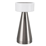 Portable LED Table Lamp 3 Color Temperatures Stepless Dimming 1800mAh Rechargeable Battery Nightstand Lamp Bedside Lamp Silver - Front View