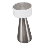 Portable LED Table Lamp 3 Color Temperatures Stepless Dimming 1800mAh Rechargeable Battery Nightstand Lamp Bedside Lamp Silver - Top-Down View