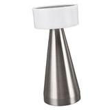 Portable LED Table Lamp 3 Color Temperatures Stepless Dimming 1800mAh Rechargeable Battery Nightstand Lamp Bedside Lamp Silver - Rear View