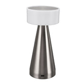 Portable LED Table Lamp 3 Color Temperatures Stepless Dimming 1800mAh Rechargeable Battery Nightstand Lamp Bedside Lamp Silver - Close-Up Angle
