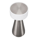 Portable LED Table Lamp 3 Color Temperatures Stepless Dimming 1800mAh Rechargeable Battery Nightstand Lamp Bedside Lamp Silver - Low Angle