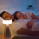 Portable LED Table Lamp 3 Color Temperatures Stepless Dimming 1800mAh Rechargeable Battery Nightstand Lamp Bedside Lamp Silver - Extra Image