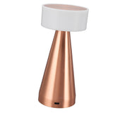 Portable LED Table Lamp 3 Color Temperatures Stepless Dimming 1800mAh Rechargeable Battery Nightstand Lamp Bedside Lamp Rose Gold - Front View