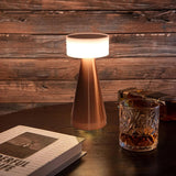 Portable LED Table Lamp 3 Color Temperatures Stepless Dimming 1800mAh Rechargeable Battery Nightstand Lamp Bedside Lamp Rose Gold - Extra Image